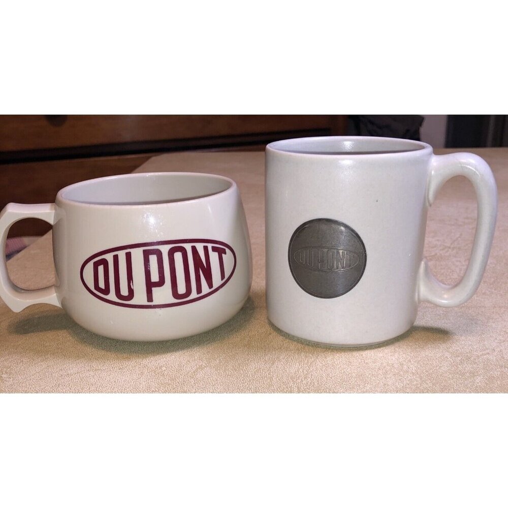 Pair Vintage 1980 ? DU PONT Tennessee‎ COFFEE MUG CUP Pfaltzgrafe
